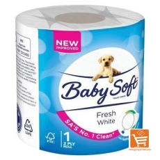 BABY SOFT TOILET PAPER  WHITE 2PLY...